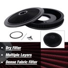 14  X 2  Black Air Cleaner Set Thru High Flow Washable Filter W  Lid For Sbc Bbc
