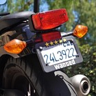 Wanted Level Motorcycle License Plate Frame  5 Stars  4x7 For Motorbike Fitment