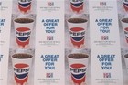 Vintage Pepsi Cola Soda Pop Advertising Poster Sign W  Wax Drink Cup 9  X 14  Nr