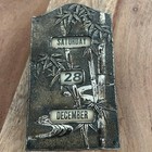 Vintage 50 s Metal Perpetual Desk Calendar Metal Embossed Slide Windows Works