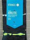 Stance Athletic Socks Men   s Size Large 9-12 - Black W volt Green Stripes