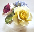 Radnor Staffordshire England Flowers In Pot Yellow Pink   Blue Fine Bone China
