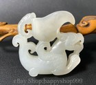 2 1  Old Chinese Dynasty Hetian Jade Carving Dragon Beast Cup Amulet Pendant