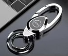 Premium Silver Chrome Metal Car Keychain Keyring Compatible With Nissan Heavy