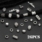 Naiska Silver Geometric Hair Beads Loc Jewelry