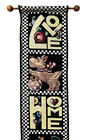 Mary Engelbreit Tapestry Wall Hanging Art Tasseled Love Home Family Vintage 90s