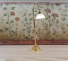 Dollhouse Floor Lamp Battery Light Flower Shade Gold Base 1 12 Scale Miniature