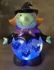 Halloween Witch Snowglobe - Bats Flying Lights Up With Different Colors Works