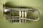 C g  Conn Silver Plated Cornet Original Case  Two Mouthpieces  Needs Work