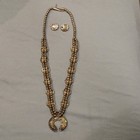 Asbury Gasper Zuni Vintage Silver Squash Necklace Set Authentic Signed By Artist