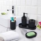 Bathroom Accessory Set 5pcs-lotion Soap Dispenser toothbrush Holder qtip Hold   