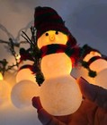 Vintage 5 Blow Mold Snowman W  Hats   Scarfs Christmas String Lights Working
