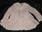 Vintage Infant toddler Full Circle Pink  Polka-dot Lace Trim Dress