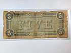 Confederate States Of America  5 Confederate Currency Note Richmond 1864