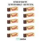 Raw Rolling Tips Unrefined Filter Tips - 10 Packs Of 50 - Tracking Included 