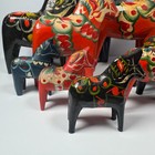 Lot  10  Vintage Nils Olsson Hand Carved painted Wood Dala Horse Sweden  b27