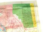 Vintage Large Map Main Automobile Roads Between Usa   Canada Western Sheet 1938