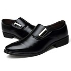 Men s Pu Leather Casual Shoes Low Heel Fashion Business Office Lace-up Flats
