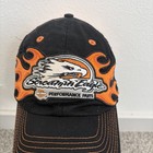 Harley Davidson Motorcycles Screamin Eagle Flame Hat Black Orange Cap Adjustable