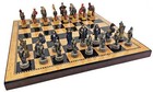 Medieval Times Crusades King Arthur Camelot Knights Chess Set Walnut Color Board