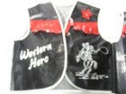 Western Hero Childrens Dress Up Vests Pair Faux Leather Buttons Missing Sml 1990