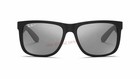 Ray-ban Justin Rb4165 Polarized Rubber Black Grey Mirror Silver Sunglasses 54mm