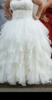 David s Bridal 18w Ivory champagne Strapless Sweetheart Lace Beaded Ball Gown