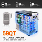 12v Portable Electric Cooler 59qt 55l Freezer Dual Zone Camping Travel Ac Dc Pro