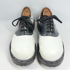 Vtg Gripfast Uk Punk Saddle Shoes Us10 Leather Steel Toe White Black 90s