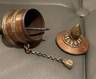 Vintage Tibetan Buddhist Prayer Wheel Mani Wheel Copper Brass Wood Handle 19cm