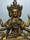 12  Old Chinese Bronze Gilt Ushnishavijaya Respectful Mother Buddha Statue