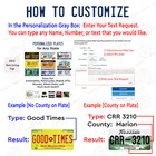 Custom License Plate Vanity Tag For Any State Auto Car Motorcycle Atv Moped Bike