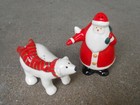 Russ Santa And Snow Polar Bear Salt And Pepper Shakers In Original Box W Sticker