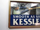 Vtg Smooth As Silk Kessler Whiskey Glass Mirror Sign Baseball Hanging Mancave