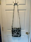 Nwt Vera Bradley Dark Green white Bandana Triple Zip Hipster Michigan State