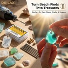Diamond Drill Bits For Dremel By Drilax   24-piece Set W  Collets   Sea Glass   