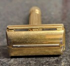 Vintage Gillette Aristocrat Gold Safety Razor In Excellent Condition 