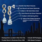 925 Silver And 10k Yellow Gold Aquamarine And White Lab Grown Diamond Dangle