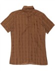 Vintage Mens Short Sleeve Shirt Size 15 Medium Brown Check Om03