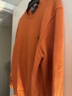 Vintage Polo Ralph Lauren Orange 100  Cotton Crewneck Knit Sweater Pony Logo L