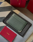 Cartier Must De Cartier Green Leather Double Card Holder Wallet Nib Gift Box