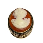 Estee Lauder Youth-dew Solid Perfume Cameo Compact Empty Vintage Gold Oval Colle
