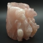 Vintage Chinese Carved Rose Quartz Monkey Brush Pot Vase Hardstone As Is