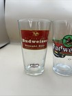 Set Of Three 3 Vintage Budweiser Lager Beer Glass  Retro Pint  Collector s