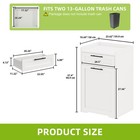 For 2  13 Gallon Trash Bin Storage Pull Out Cabinet With Drawer Kitchen Bathroom