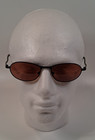 Vtg Serengeti 6534 Men   s Oval Sunglasses Black Metal Frame Brown Tinted