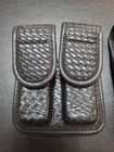 Tactical Or Law Enforcement Duty Belt Double Magazine Holder   Flashlight pepper