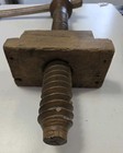 Primitive Antique Wooden Bench Leg Vise Screw And Nut - 25  L X 2 1 8  Dia