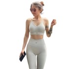 Women Yoga Set High Waist Leggings Sports Bra Workout Gym Fitness Sweat Wicking