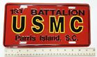 United States Marine Corps 1st Battalion Parris Island  S c  License Plate F53